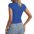 thumbnail image 5 of CONZONE Womens Knit T-Shirts Short Sleeve T Shirts for Women Casual Crew Neck Solid Color Slim Fit Tees Soft Cozy Tops, 5 of 5