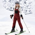 thumbnail image 2 of Gubotare Kid Snow Bib Boy's Waterproof Ski Bibs Warm Snow Pants Snowboarding Overall Insulated Outdoor Jumpsuit Size 8-9 (Wine,8-9 Years), 2 of 8