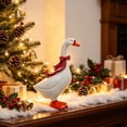 thumbnail image 5 of Christmas Resin Goose Figurine, 11.6in Holiday Tabletop Ornament, Festive Goose Statue for Mantel, Shelf, Entry Table, Party Centerpiece and Warm Cozy Seasonal Home Decoration, Red, 5 of 5