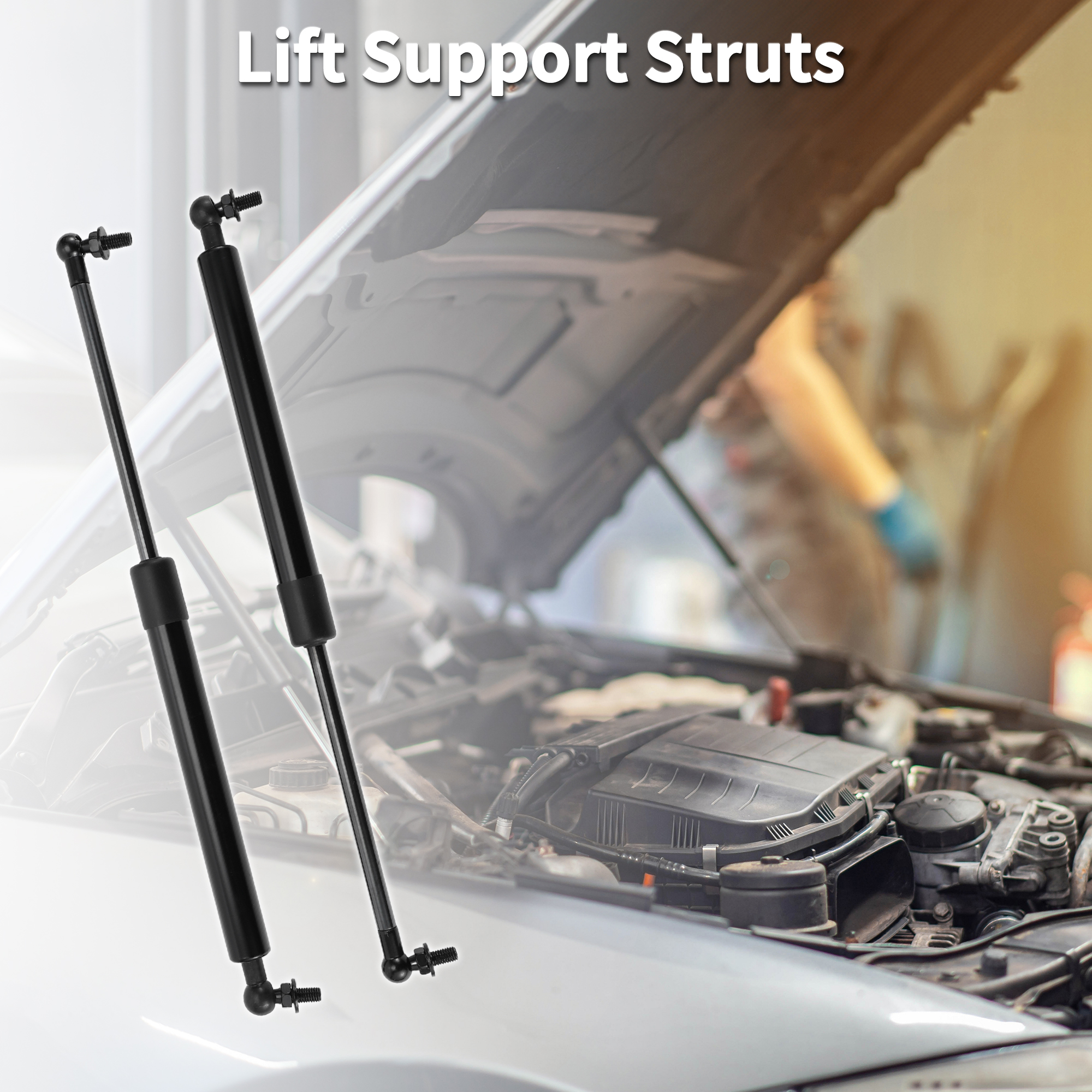 Unique Bargains 2Pcs Front Hood Lift Supports Struts for Toyota Supra 1986-1992 Black