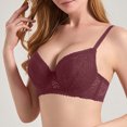thumbnail image 3 of Byworldtasic Women's Plus Size Minimizer Bras Lace Underwire Push Up Everyday Floral Full Coverage Bralette, 3 of 6