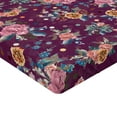 thumbnail image 4 of Ambesonne Vintage Fitted Sheet, Colorful Flowers Foliage, King Size, Cinnamon and Dark Lavender, 4 of 5