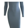 thumbnail image 3 of Dewadbow Ladies Long Dress Long Sleeve Round Neck Slim Solid Casual Dress, 3 of 6