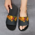 thumbnail image 6 of GZHJMY Stylish Slides for Women Men, Retro Sunflower on Black Background Soft Flexible Slip-on Sandals Slippers, 6 of 7