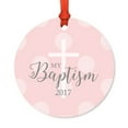 thumbnail image 1 of Round Metal Christmas Ornament, My Baptism 2017, Boy, Includes Ribbon and Gift Bag, Present Gift Ideas, 1 of 2