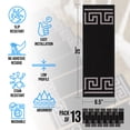 thumbnail image 2 of Slip-Resistant, Non-Adhesive, Durable, Stain-Resistant, Washable 8.5x26 in. Stair Treads to Enhance Safety, Protect Stairs, and Reduce Noise. Black and Silver Contemporary Greek Key Design, Set of 13, 2 of 7