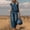 Blue, variant on Womens Denim Two Piece Outfit Sleeveless Crew Neck Denim Top High Waist Wide Leg Pants Casual Denim Set Black S(S)