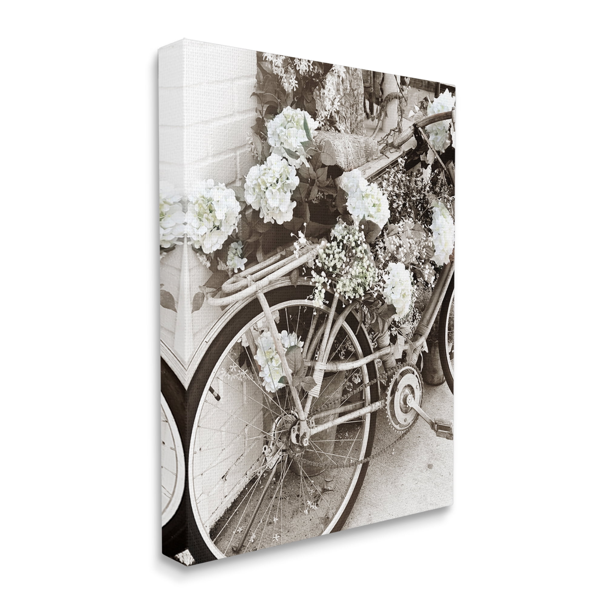 Stupell Industries Flower Blossom Covered Bicycle Vintage Neighborhood Photography Photograph Gallery Wrapped Canvas Print Wall Art, Design by Acosta