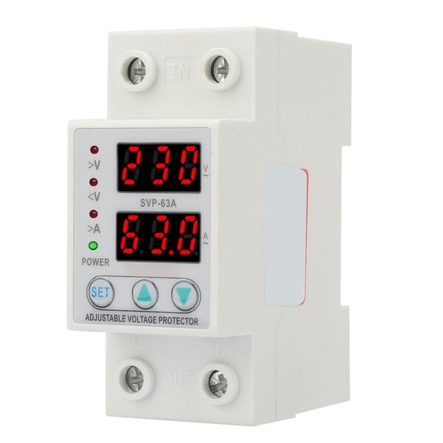 Protector de Corriente Walfront Ajustable con Pantalla LED Doble AC230V 63A