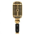 thumbnail image 1 of Microphone Filaire Vintage Classique Professionnel Micro Dynamique pour Performance Live Karaoké (Or), 1 x Microphone, Or, 1 of 8