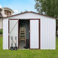 thumbnail image 2 of 10ftx12ft Outside Garden Storage Shed,Metal Storage Shed With Lockable Door,Integrated Punched Vents,For Lawn House, 2 of 8