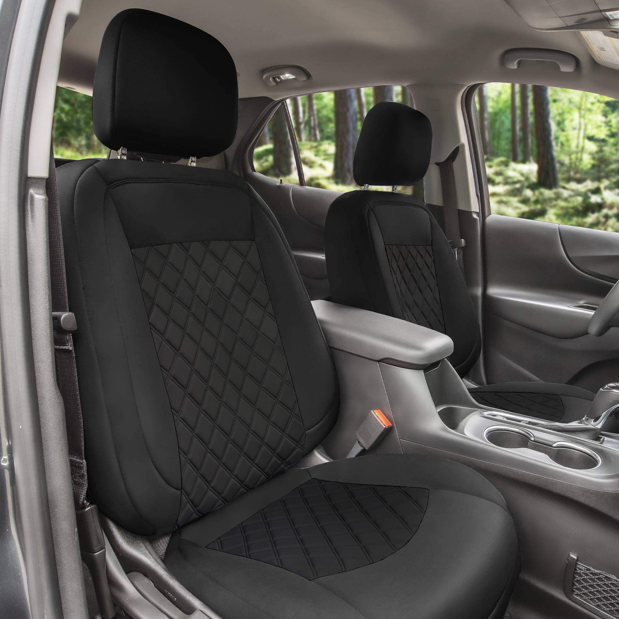 For Chevrolet Equinox 2018-2023 FH Group Neoprene Waterproof Custom Fit Car Seat Covers - Black Full Set