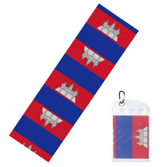 Cambodian Flag Cooling Towel Soft Breathable Ice Towel For Gym Yoga Workout Sport Camping Cruise (39.4"X11.8")