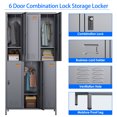 thumbnail image 3 of GangMei 6 Doors Metal Storage Locker Cabinet with Code Lock, Industrial Storage Locker for Employees, Large Steel Storage Locker Cabinet for School Office Gym Bedroom,Assembly Required (Dark Gray), 3 of 7