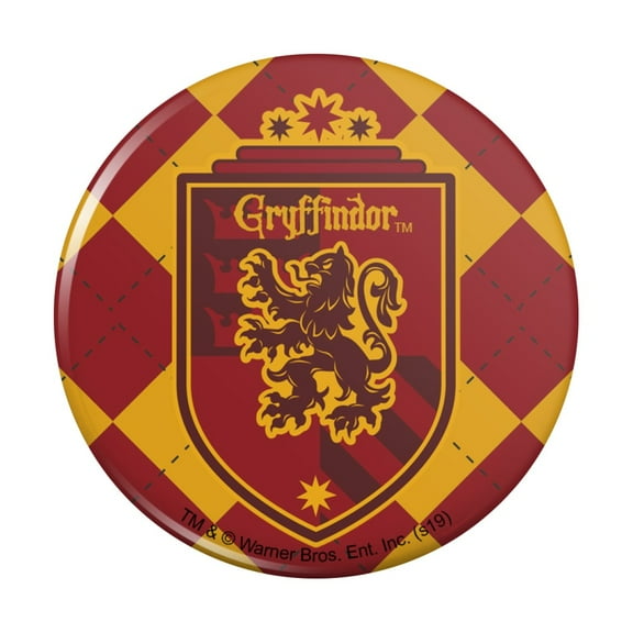 Harry Potter Gryffindor Plaid Sigil Pinback Button Pin