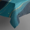 thumbnail image 4 of Blue and Gold Marble Wave Art Pattern Rectangle Tablecloth 60"x102",Waterproof Polyester Rectangle Table Cloth, Wipeable Spillproof Polyester Tablecloth for Dining, Camping, Indoor and Outdoor, 4 of 6