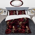thumbnail image 2 of Designart "Burgundy Floral Elegance In Majesty IV" Red Glam Bedding Covert Set - Glam Bed Set With 2 Shams, 2 of 5