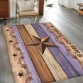 thumbnail image 2 of Country Stars Area Rugs 4x6 ft Purple Wood Grain Bless Our Home Farmhouses Washable Rug Non Slip Indoor Carpet Absorbent Floor Mat for Living Room Bedroom Dining Room, 2 of 9