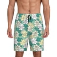 thumbnail image 1 of Balery Lotus Flower1 Pantalones cortos de pijama de punto de algodón para hombre con cinturilla y bolsillos-Large, 1 of 6