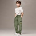 thumbnail image 2 of CONZONE Boys Lined Sweatpants Straight Leg Casual Pants for Child Elastic Waist Solid Warm Fall Winter Jogger Pants with Pockets, 2 of 5