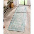 thumbnail image 6 of Well Woven Overdyed Helode Machine Washable Green Vintage Oriental Medallion Runner Rug 2x7 (2'1" x 7'3" Runner), 6 of 8