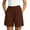 Brown, variant on Guluxicc Women's Lounge Shorts with Pocket Elastic Waist Straight Leg Bermuda Trousers Everyday Wear for Summer Casual Outfits