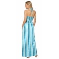 thumbnail image 2 of HAPPY BAY Women's House Daily Routine Evening Wear Vacation Holiday Flowy Dress Pencil Tube Top Maxi Frill Dress Evening Gown One Size Stripe Blue, 2 of 5