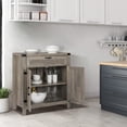 thumbnail image 7 of VINGLI Modern Farmhouse Accent Cabinet,Small Coffee Bar Cabinet,Barn Door Buffet Cabinet with Drawer,Grey, 7 of 7