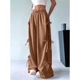 thumbnail image 6 of Women'S Loose Sweatpants Elastic Waist Casual Wide Leg Pants with Pockets Y2K Travel Pants Brown M, 6 of 7
