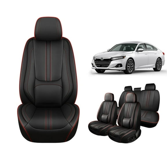 Faifani Car Seat Covers For Honda For Accord 2005-2024 2025, Waterproof Nappa Leather Auto Seat Protectors with Lumbar Support, Luxury Automotive Interior Accessories