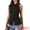 Black, variant on DARING DIVA Women's Halter Neck Collared Button Up Suit Vest Top XS Black