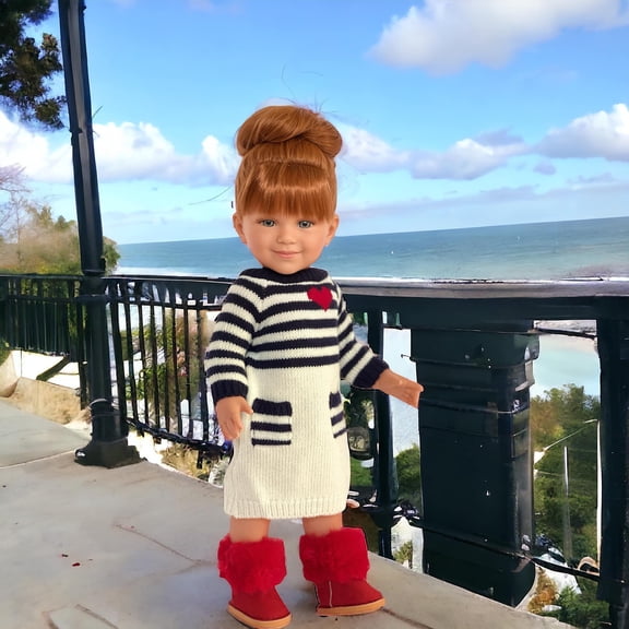 Blue Valentine's Day Outfit Fits 18 Inch Dolls/18 Inch Doll Clothes- Dress Only