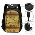 thumbnail image 3 of Daiia Coffee Vintage Pattern USB Charging Backpack for Men and Women, Anti-Theft Backpack,Travel Backpack,School Backpack,College Backpack,Laptop Backpack, 3 of 7