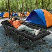 Slsy Oversized XXL Folding Camping Cot with 2-Sided Cushion & Carry Bag for Adults & Kids, 32 Wide XXL Portable Folding Bed Sleeping Cot, Folding Guest Bed