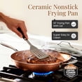 thumbnail image 3 of Gotham Steel 14 Inch Non Stick Frying Pans with Lid, Large Frying Pans Nonstick with Lid, Non Toxic Ceramic Pan Skillet, Nonstick Frying Pan, Induction Pan, Oven/Dishwasher Safe – Copper Hammered, 3 of 10