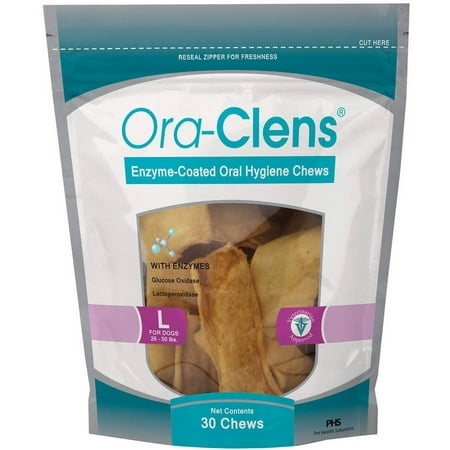 UPC: 0814087005991 | Ora-Clens Oral Hygiene Chews Large Breed Dog Dental Treats  30 Ct