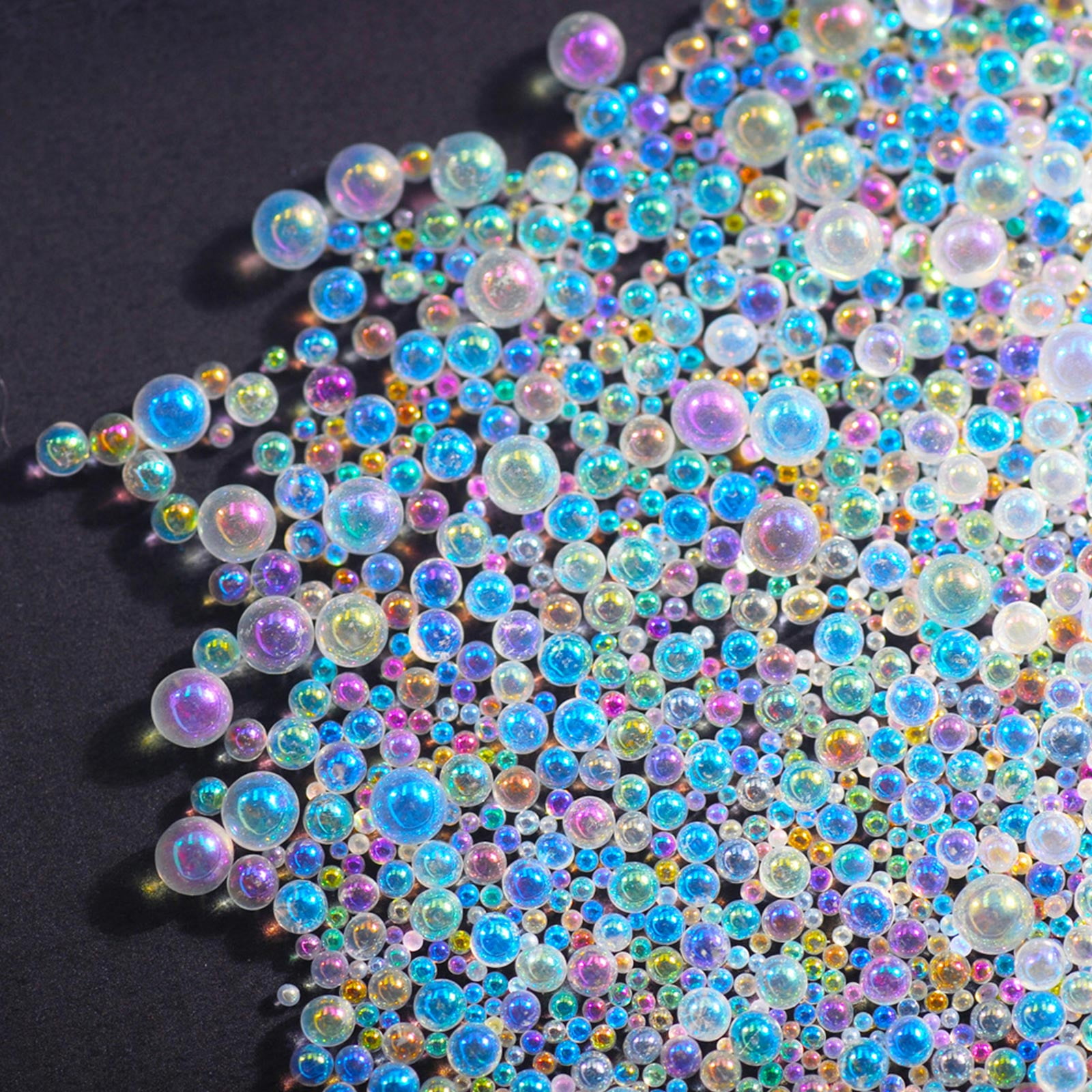 Keusn Nail Beads Reflective Bubble Balls Nail Beads 3D Mini Flash Fingernail Rhinestones Decoration for DIY Salon Design, Size: One Size