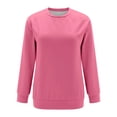 thumbnail image 4 of Charmgo Womens Sweatshirt, Women's Crew Neck Solid Color Sweatshirt Tops Long Sleeves Casual Pullover Lightweight Loose Tops Crewneck Sweatshirts Oversized, Fall Outfits for Women 2024 Hot Pink XXL, 4 of 5