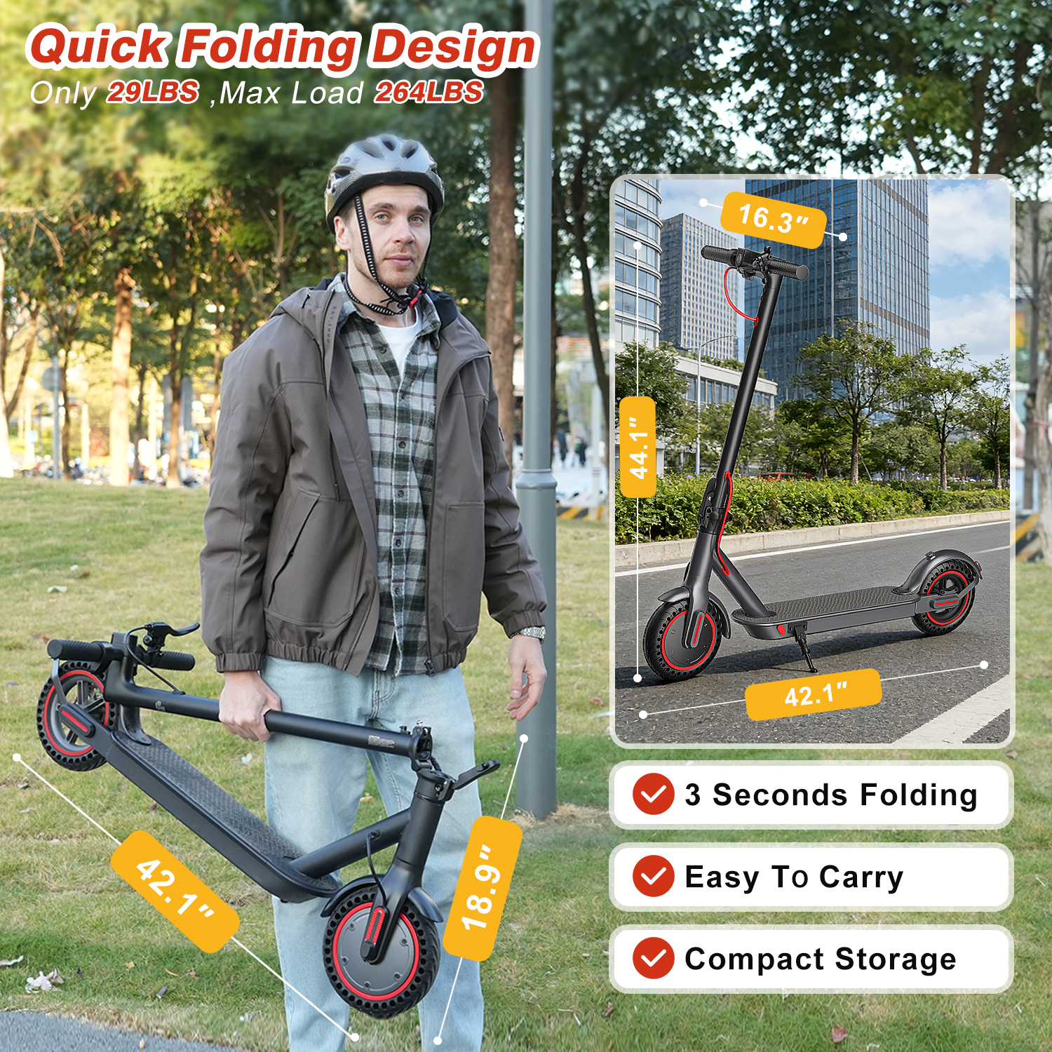OBX OBX 350W Electric Scooter for Adults: 18 MPH, 16 Mile Range, 8.5" Solid Tires, Foldable Portable E-Scooter for Commute,UL Certified