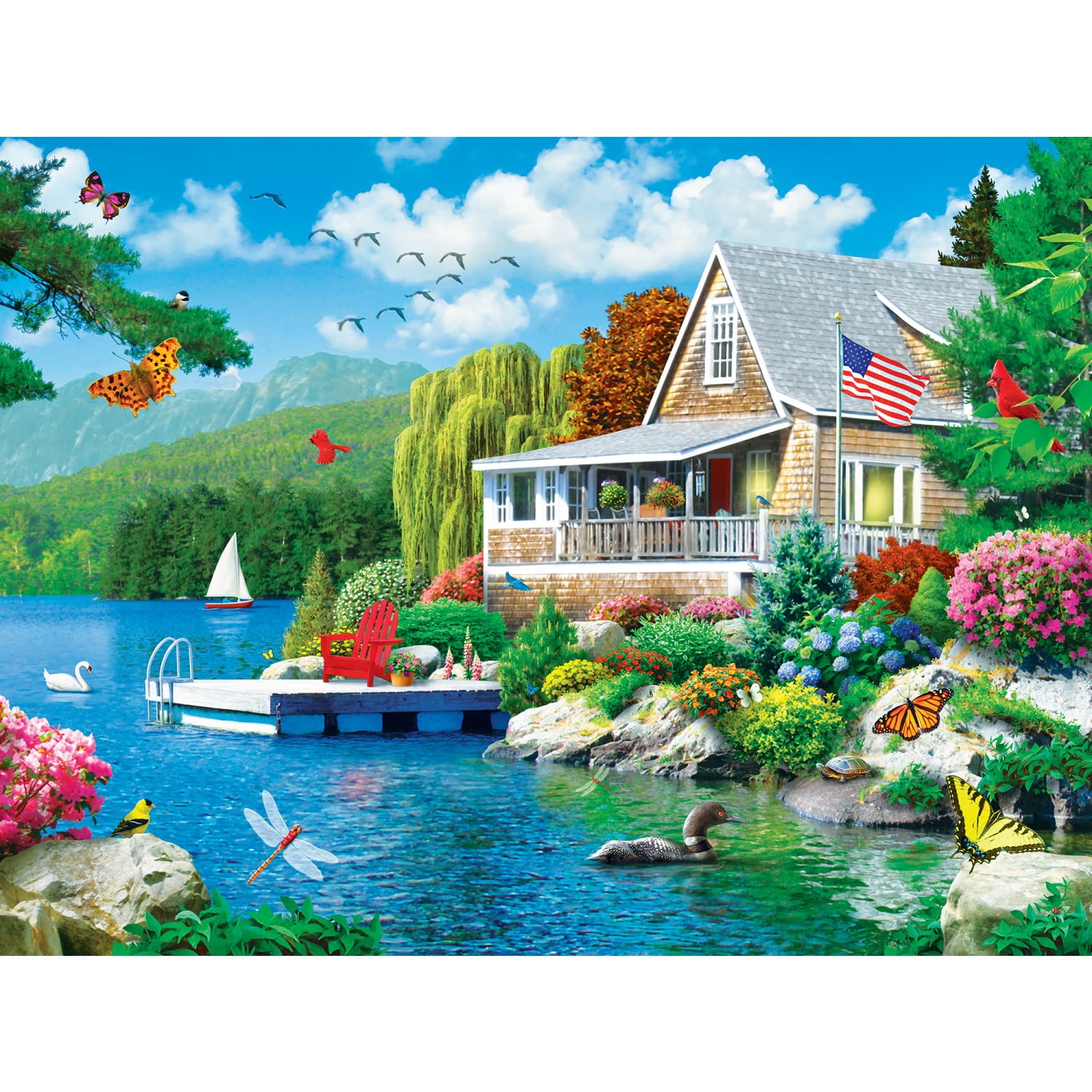 MasterPieces 500 Piece Jigsaw Puzzle Set - Memory Lane Scenic 4-Pack - Alan Giana Artwork