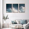 thumbnail image 3 of FCCUYE Large Navy Blue Brush Strokes Framed Canvas Wall Art Set of 3(12”X16”) Abstract Neutral Art Painting Modern Pastel Brown Artwork Minimalist Shapes Wall Decor for Living Room Bedroom Office, 3 of 6