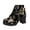 Gold, variant on Women's Lace-up Gothic Ankle Boots with Buckle Zipper Block Heel Biker Booties Retro Suede Lace Up High Heels Shoes