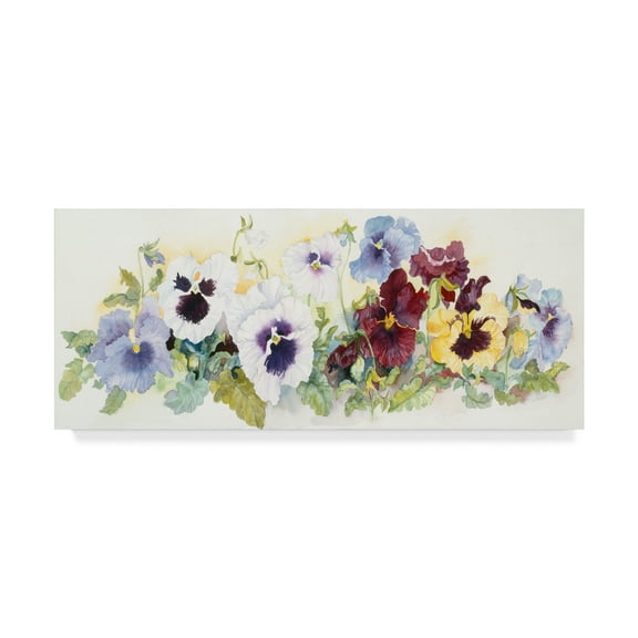 Trademark Fine Art 'Pansies On Parade' Canvas Art by Joanne Porter