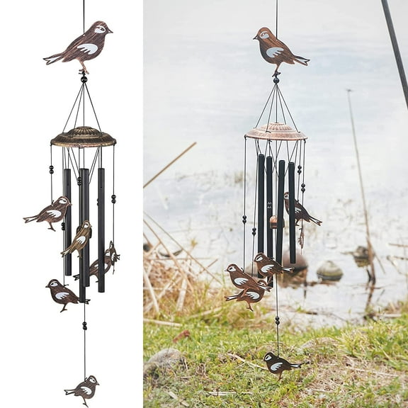 VP Home Tribal Turtles Outdoor Garden Decor Wind Chime (Rustic Brown)