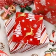 thumbnail image 4 of GRA Reversible Reindeer, Stripe Christmas Wrapping Paper Roll - 46.8 sq.ft. (17in x 33ft) with Gold Printed Snowflake, Christmas Tree, Hexagram Star for Party, New Year Celebration, 4 of 16