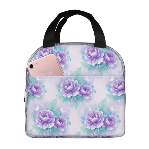 Flower Lunch Bag For Women Men Insulated Lunch Box For Adult Reusable Lunch Tote Bag For Work, Picnic Or Travel