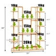 thumbnail image 2 of 9 Tier Bamboo Plant Stand Corner Shelf Garden Flower Pot Display Indoor Outdoor, 2 of 7