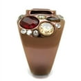thumbnail image 4 of Luxe Jewelry Designs Women's Coffee Light Ion Plated Stainless Steel Ring with Ruby CZ Stones - Size, 4 of 4