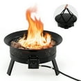 thumbnail image 1 of Gymax 24.5 Inch Portable Propane Fire Pit w/Carry Strap Lid Folding Legs for Camping, 1 of 10