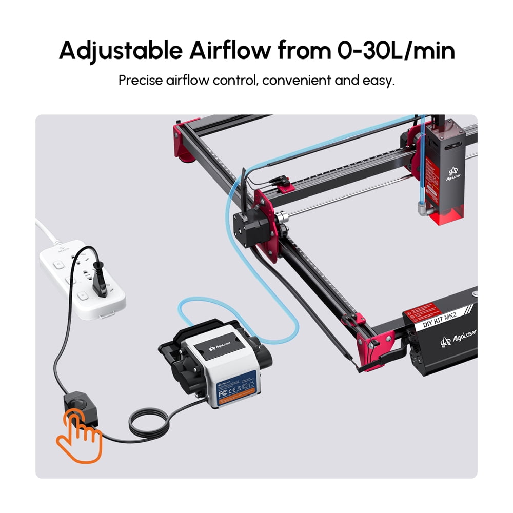 AlgoLa/ser DIY KIT 10W La/ser Engraver with Air Assist Pump, Support WIFI APP Control and Emergency Stop, 0.05x0.1mm La/ser Spot La/ser Engraving Machine for DIY Wood and Metal
